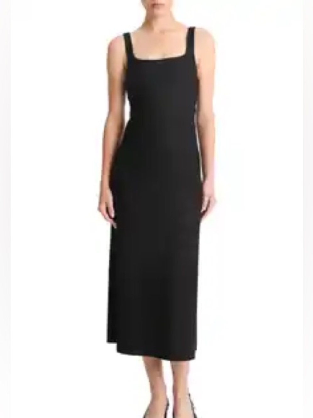Vince Pima Cotton Midi Tank Dress in Black
